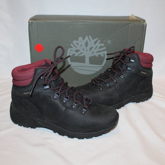 NIB TIMBERLAND WOMEN'S‎ MADDSEN MID WATERPROOF WORK WINTER BOOTS BLACK SZ 6 - Picture 1 of 6